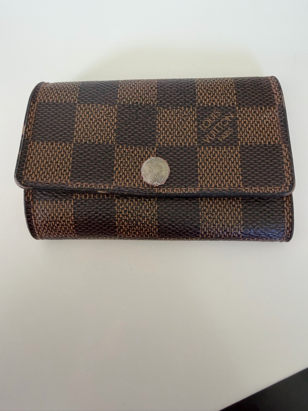 Authentic Louis Vuitton Damier Ebene Rose Ballerine Pink Key Holder Case